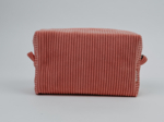 Rectangular toiletry bag blush pink corduroy
