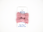 Small bows hair clips gaze pois or rose thé