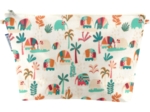 Cosmetic bag with flap carnaval d'eléphants