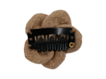 Mini Flower petal hair slide gaze pailletée camel