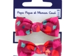 Small elastic bows pompons cerise
