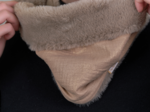 Adult Fur scarf snood gaze pailletée camel