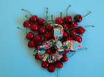 Bunny ear Scrunchie cerise en fleur