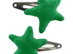 Star hair-clips bright green
