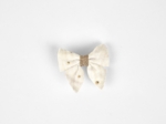 Mini bow tie clip gaze pois or écru