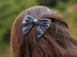 Bow tie hair slide tartan fleuri