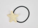 Pony-tail elastic hair star yellow stripes