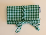 Jewelry pouch green mint gingham