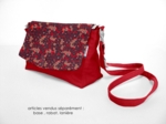 Flap of shoulder bag vermilion foliage