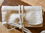 Jewelry pouch golden linen