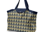 Tote bag with a zip plumes de paon