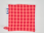Makeup Remover cotton coral red gingham