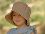 Sun hat adjustable-size T2 gaze pailletée camel