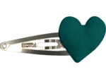 Heart hair-clips emerald green