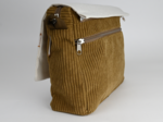 Large shoulder bag base brown large corduroy