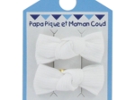 Small bows hair clips white