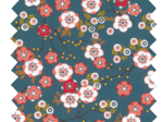 Cotton fabric ex2402 cherry blossom peacock blue