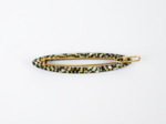 Side Oval Hair Clip black gold checkerboard