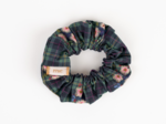 Small scrunchie tartan fleuri