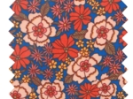 35cm coated fabric coupon ex2631 blue floral bohemian