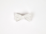 Ribbon hair slide white sequined