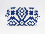 Rectangular toiletry bag jacquard bleu