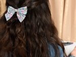 Bow tie hair slide pastel fleuri