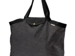 Tote bag with a zip glitter black