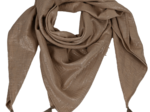 Pom pom scarf gaze pailletée camel