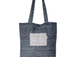 Tote bag striped silver dark blue