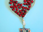 Lanyard necklace cerise en fleur