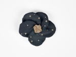 Flower petal hair slide small  gaze pois or marine