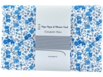 1 m fabric coupon blue and cream flowers