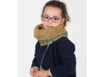 Children fur scarf snood eventail or vert