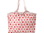 Pleated tote bag - Medium size petits coeurs