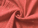 1 m fabric coupon marsala gold double gauze