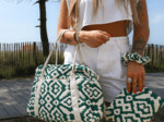 Bowling bag  jacquard vert