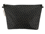 Cosmetic bag with flap golden straw