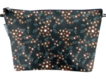 Cosmetic bag with flap fireflies