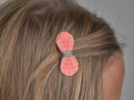 Noeud Anti-Glisse hair slide neon orange gingham