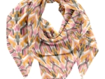 Pom pom scarf ikat ocre