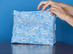 Cosmetic bag with flap toile de biche