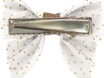Mini bow tie clip white sequined