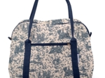 Bowling bag  jouy cloth navy blue