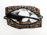 Rectangular toiletry bag mocha quilted leopard