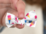 Small bow hair slide ice cream