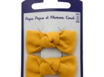 Small bows hair clips ochre