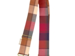 Wide shoulder strap ruby lurex tartan
