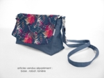 Flap of shoulder bag tropical fire