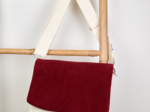 Square flap of saddle bag  burgundy large corduroy